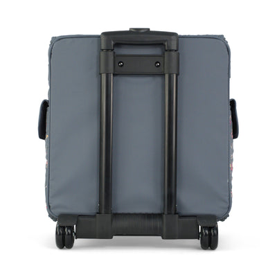 Everything Mary Rolling Serger Tote with Wheels in Grey Quilted Floral – Serger Machine Carrying Case with Securing Strap for Travel & Classes