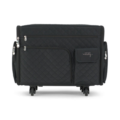 Everything Mary XL Rolling Sewing Machine Case with Wheels in Black Quilted – Sewing Machine Tote Bag for Travel, Classes & Quilting