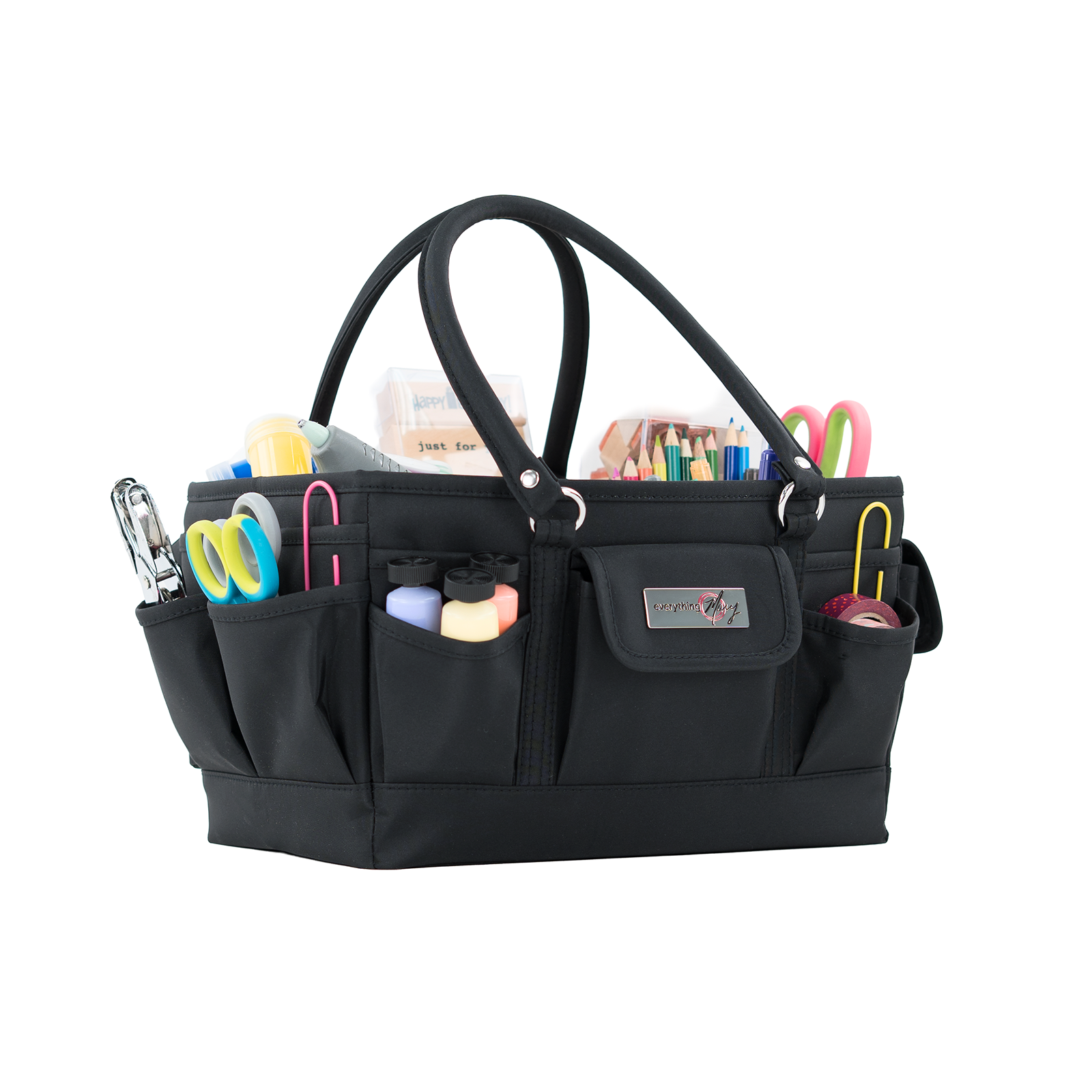 Everything Mary Deluxe Store & Tote Craft Organizer, Black