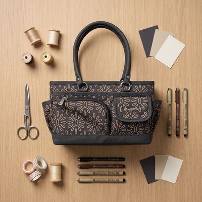 Everything Mary Store N Tote | Tan Floral