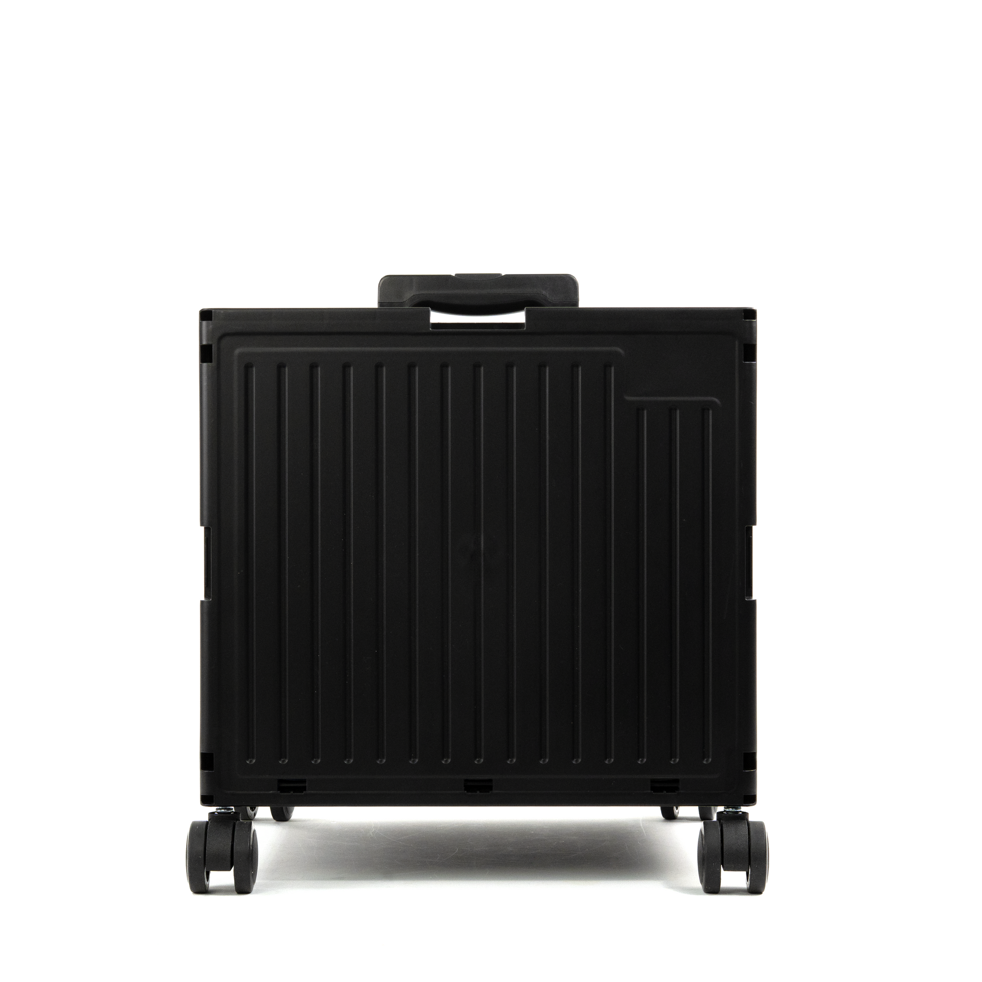 Black Collapsible Rolling Cart with Lid and 360° Wheels – Foldable Utility Shopping and Teacher Cart