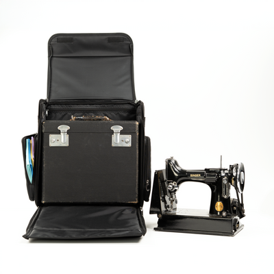 Collapsible Rolling Scrapbook & Featherweight Case, Black Quilted