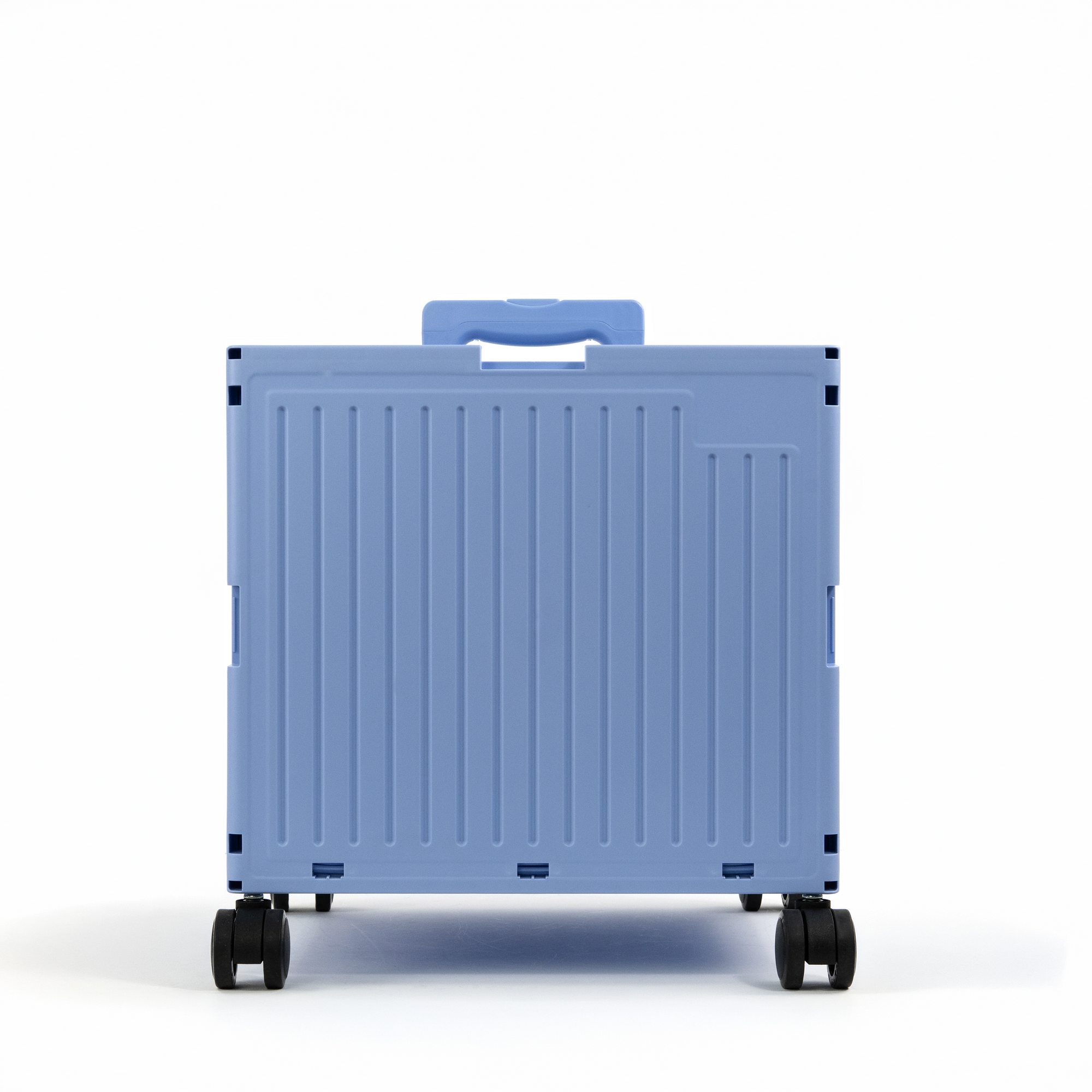 Blue Collapsible Rolling Cart with Lid and 360° Wheels – Foldable Utility Shopping and Teacher Cart