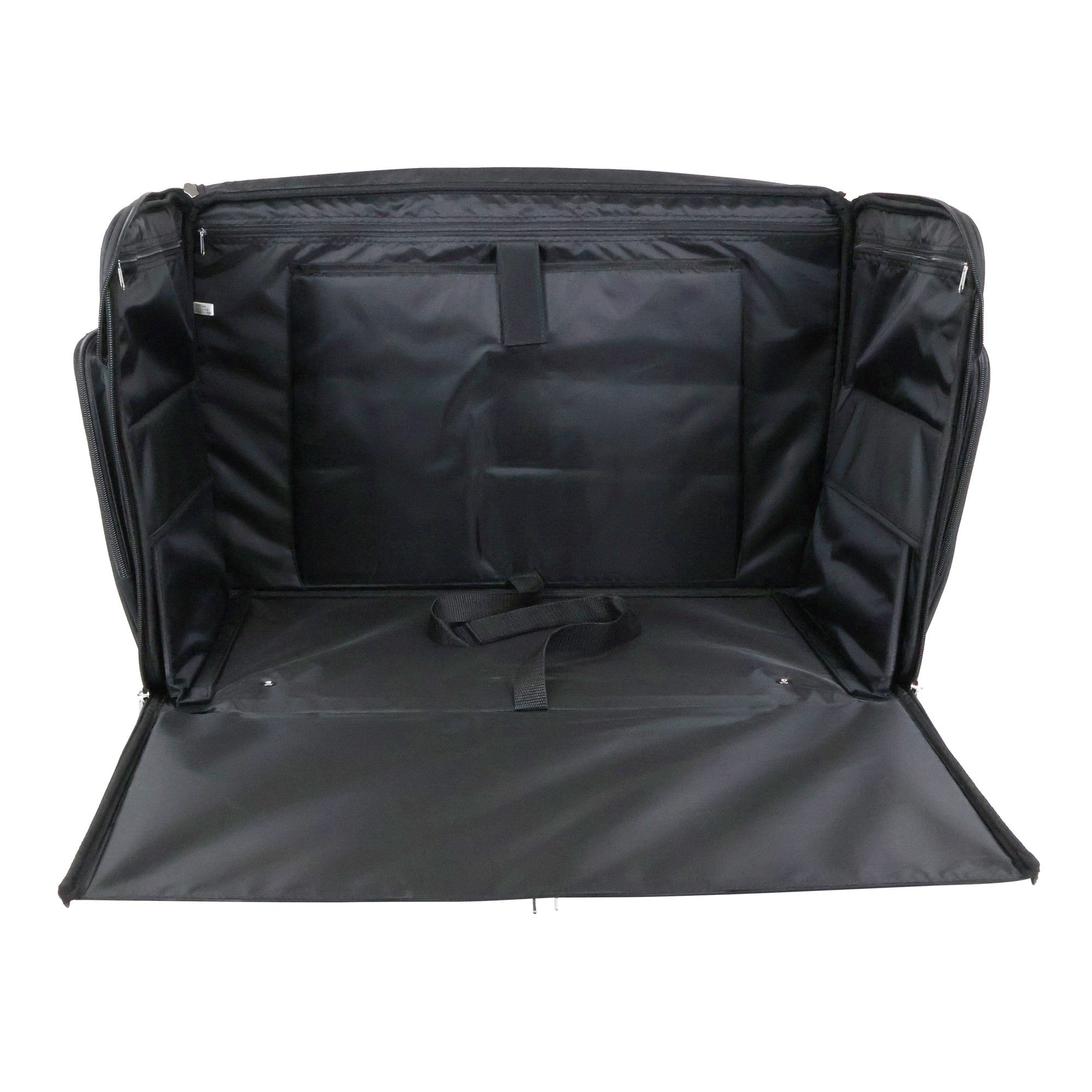 Everything Mary XXL 4 Wheel Collapsible Rolling Sewing Machine Storage Case, Black Quilted