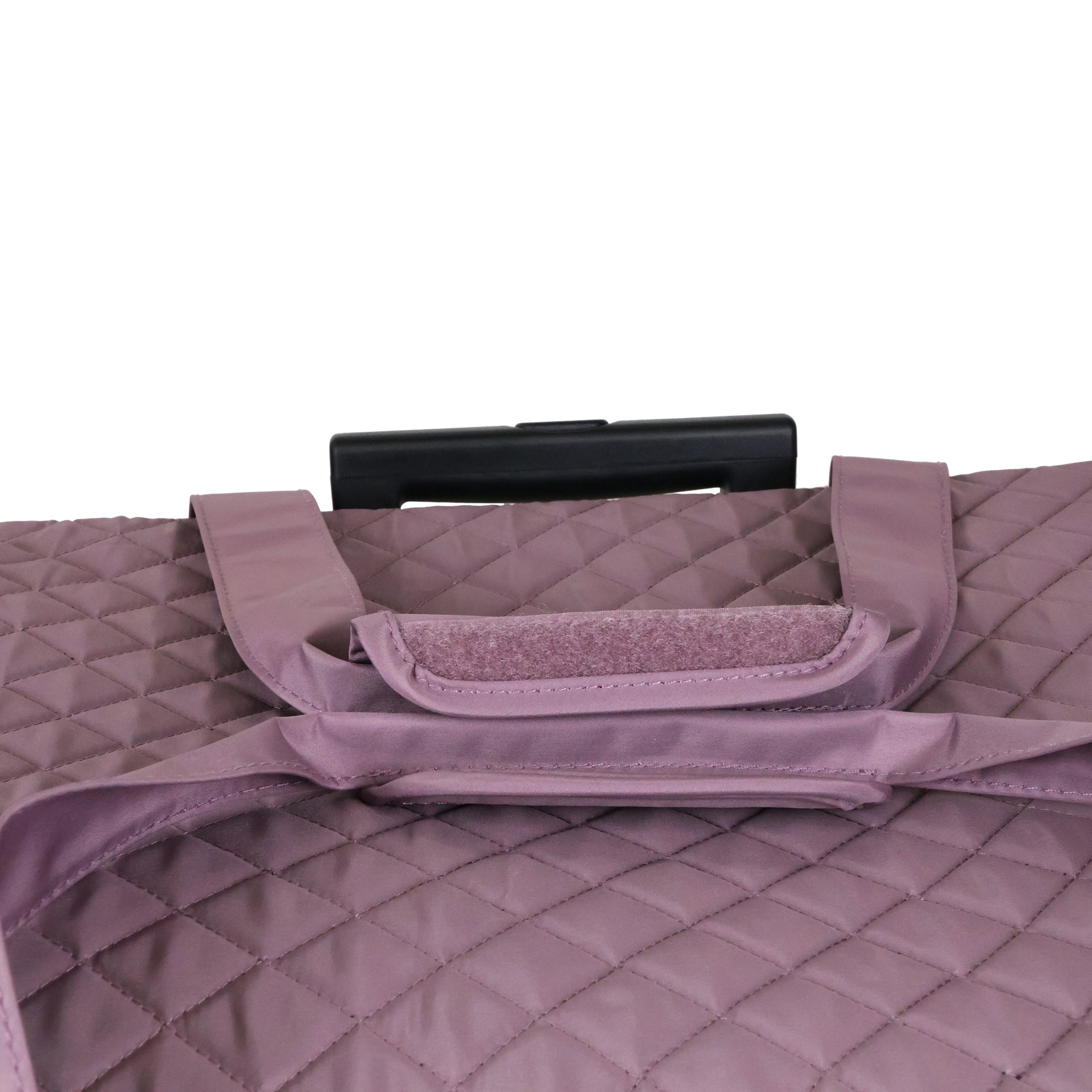 Everything Mary XXL 4 Wheel Collapsible Rolling Sewing Machine Storage Case, Purple Quilted