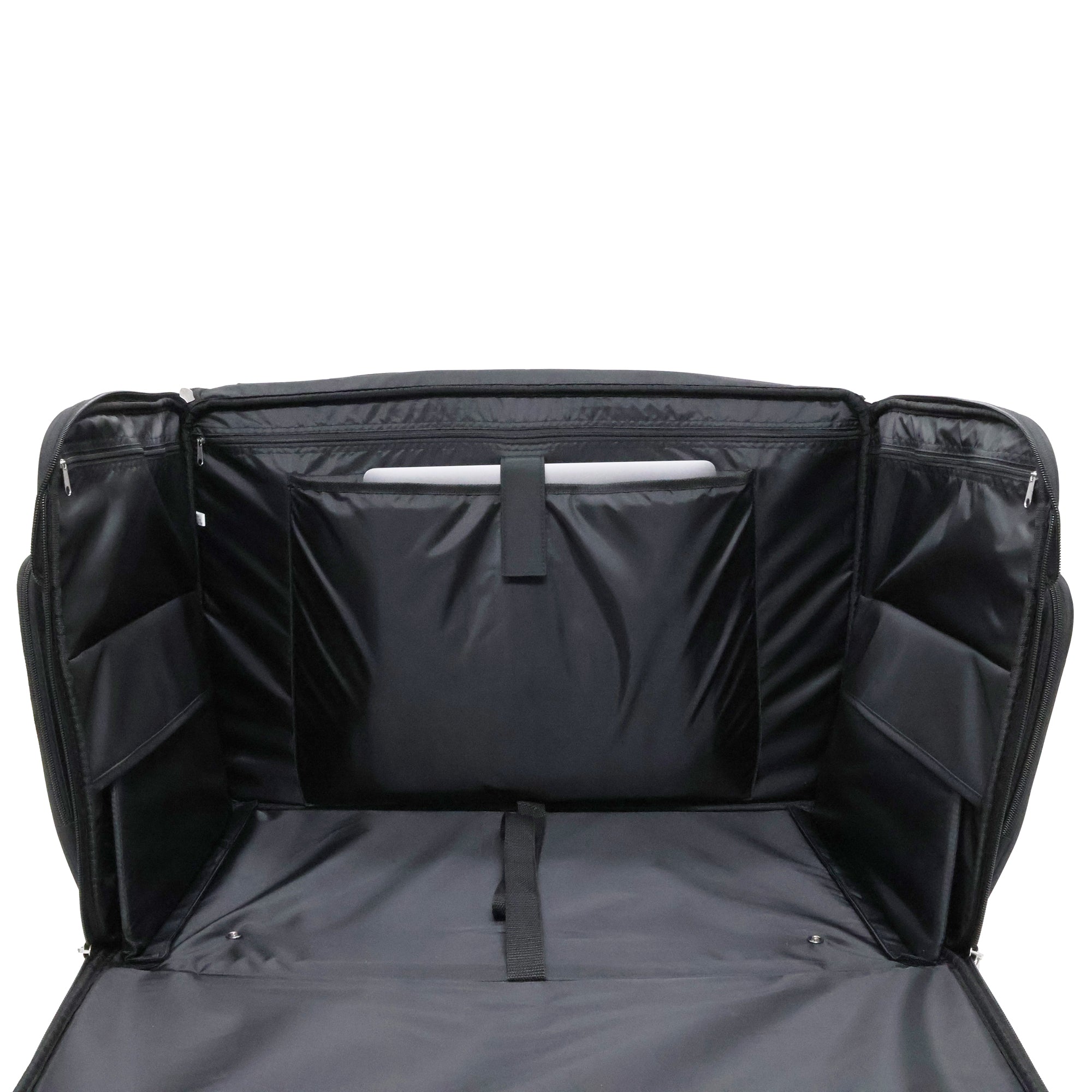 Everything Mary XXL 4 Wheel Collapsible Rolling Sewing Machine Storage Case, Black Quilted