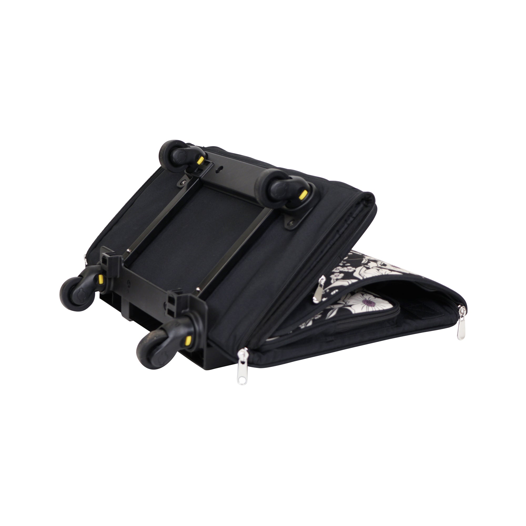 Everything Mary XL 4 Wheel Collapsible Rolling Sewing Machine Storage Case, Artistic Floral