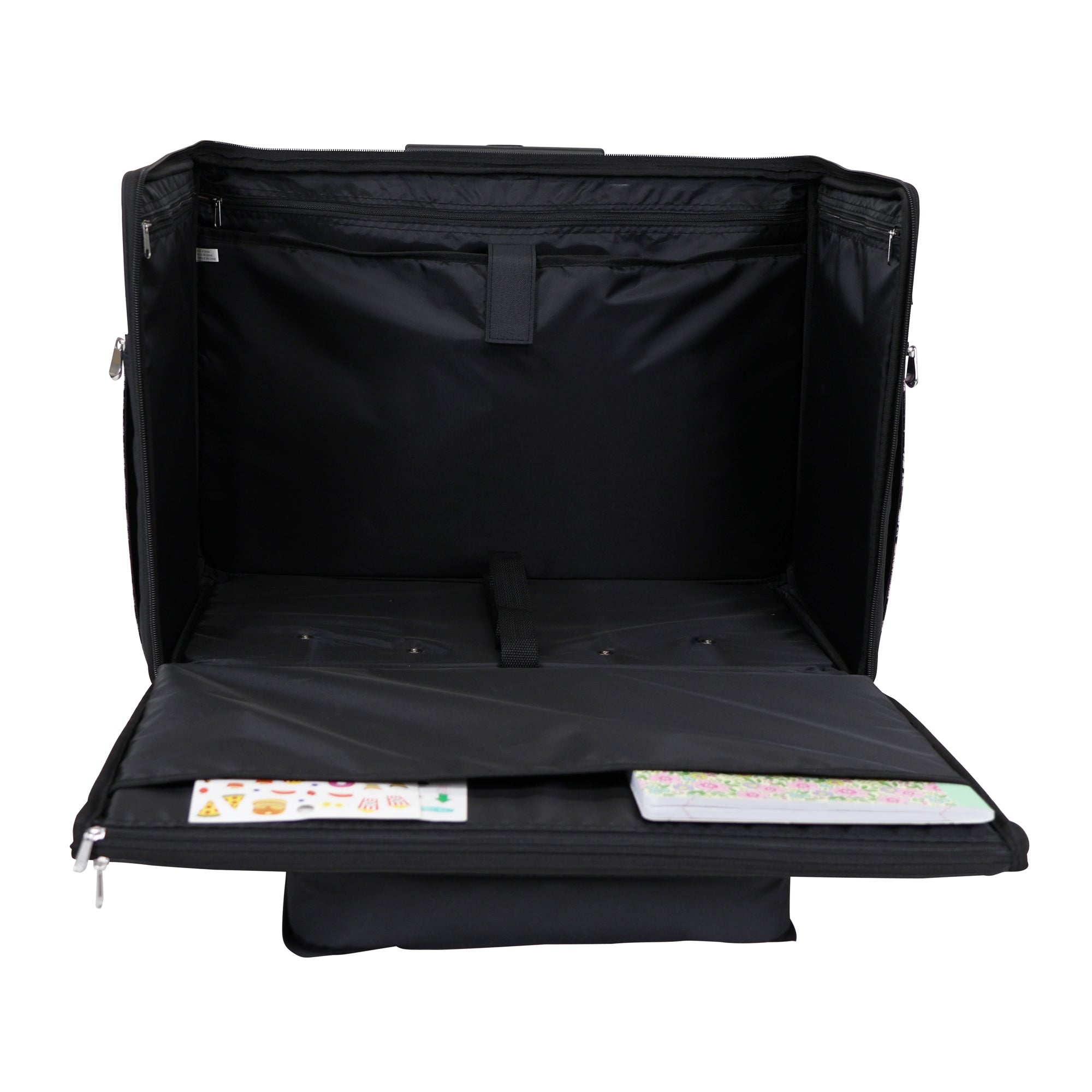 Everything Mary XL 4 Wheel Collapsible Rolling Sewing Machine Storage Case, Pink Floral