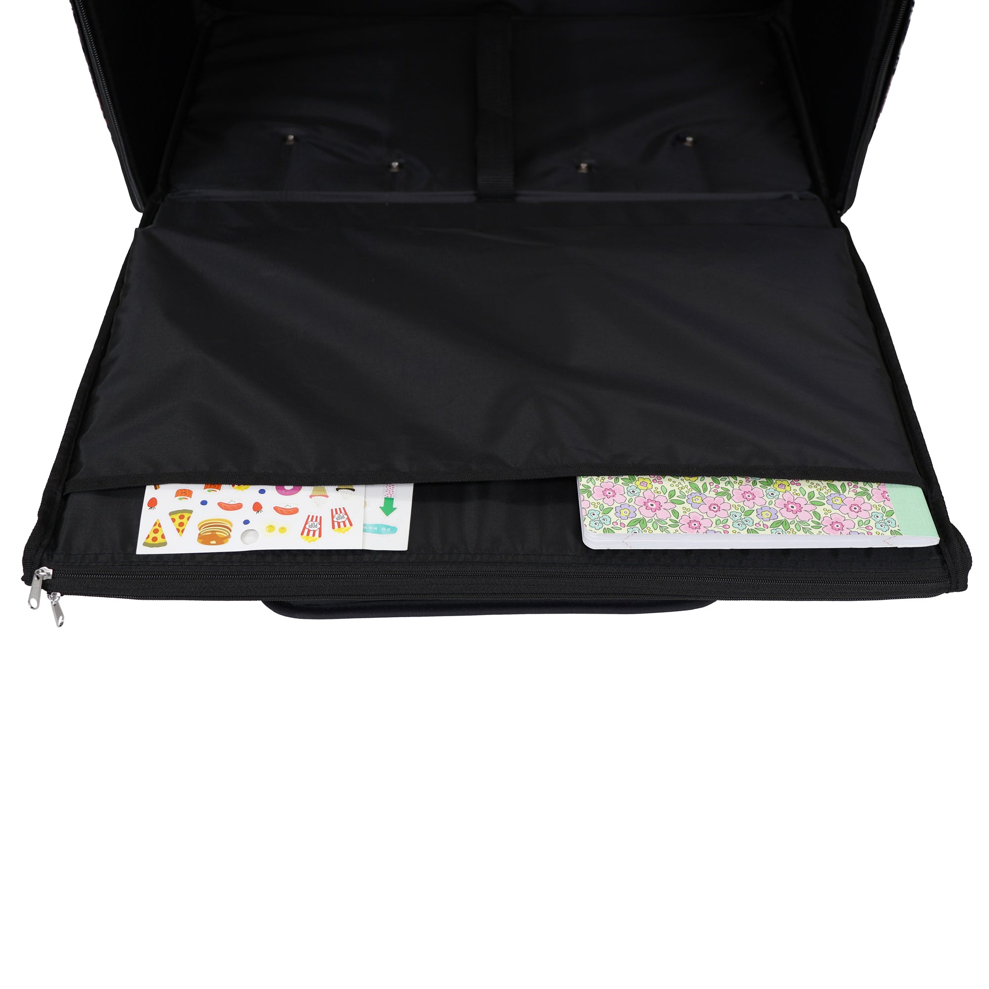 Everything Mary XL 4 Wheel Collapsible Rolling Sewing Machine Storage Case, Pink Floral