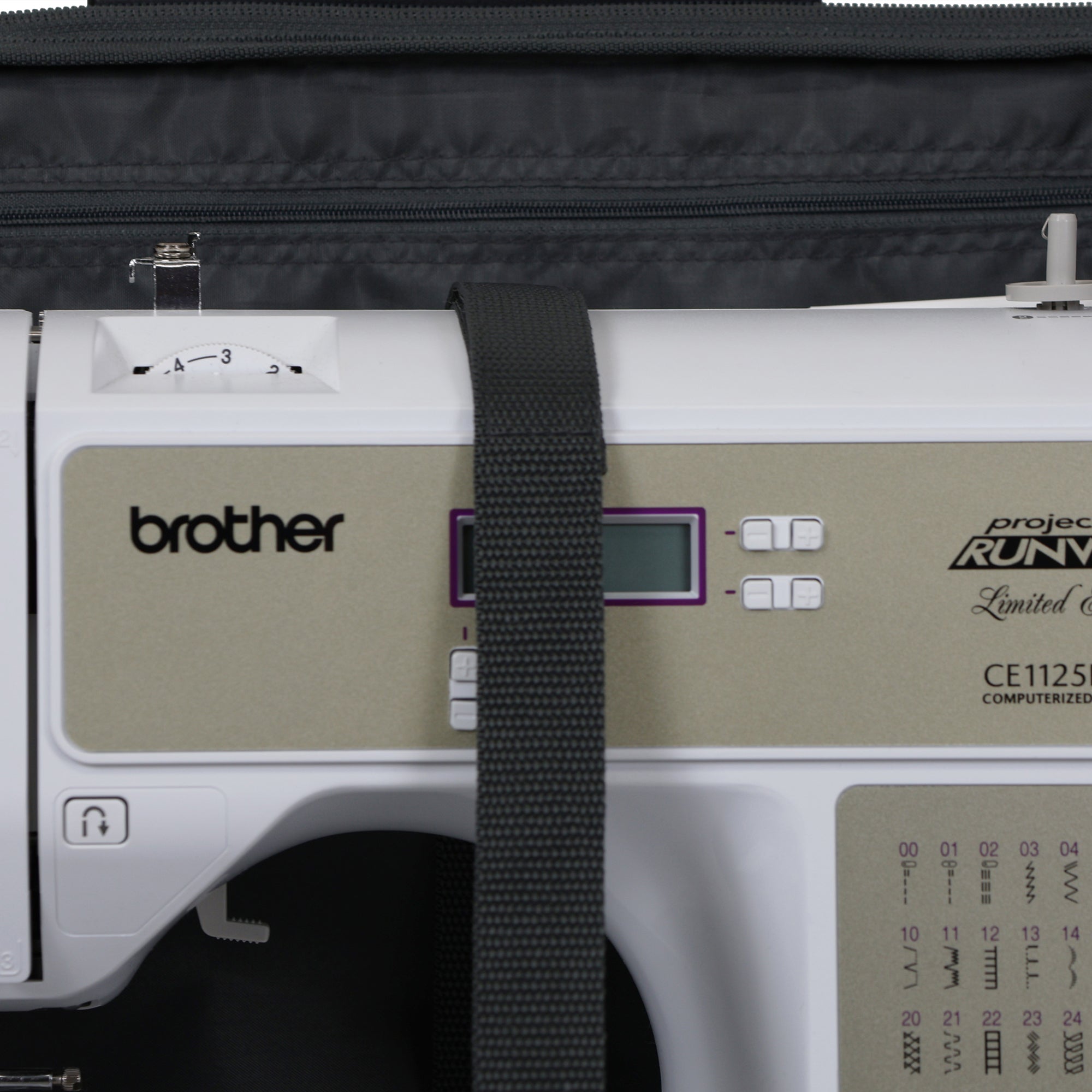 Everything Mary Flat Top XL 4 Wheel Collapsible Rolling Sewing Machine Storage Case, Tan Floral