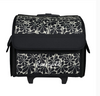 Custom Large Black Floral Rolling Case