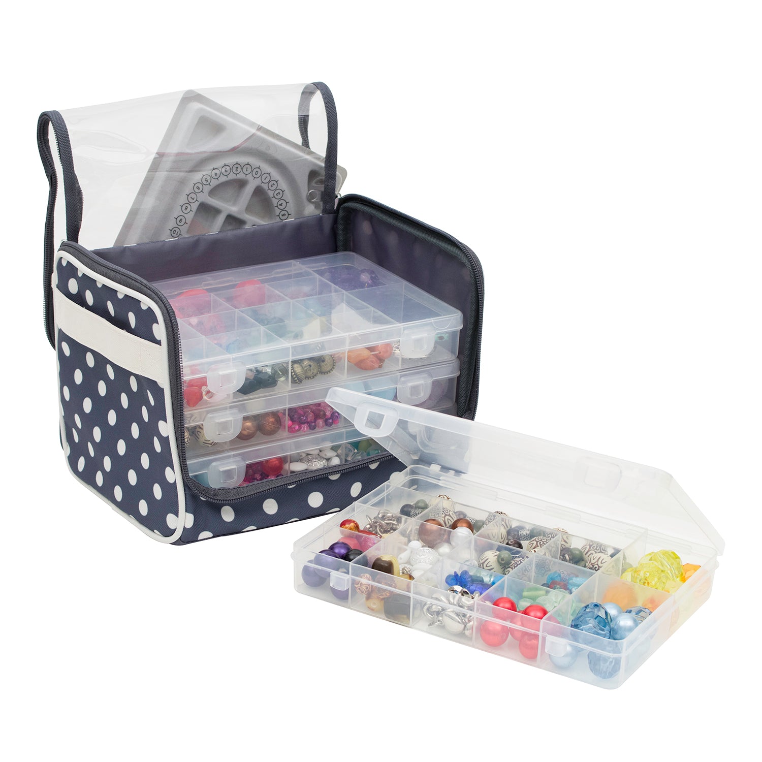 Lot #103 Large Bead Organizer of Chains, Beads & Charms - Hidden