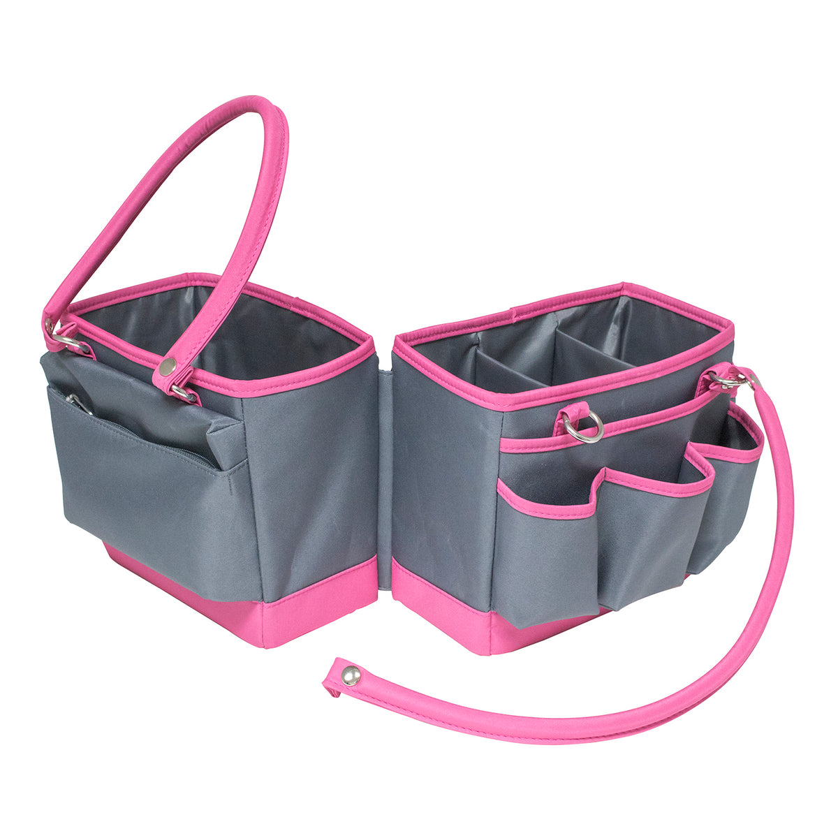 Fold-Open Organizer - Grey/Pink Trim - Everything Mary