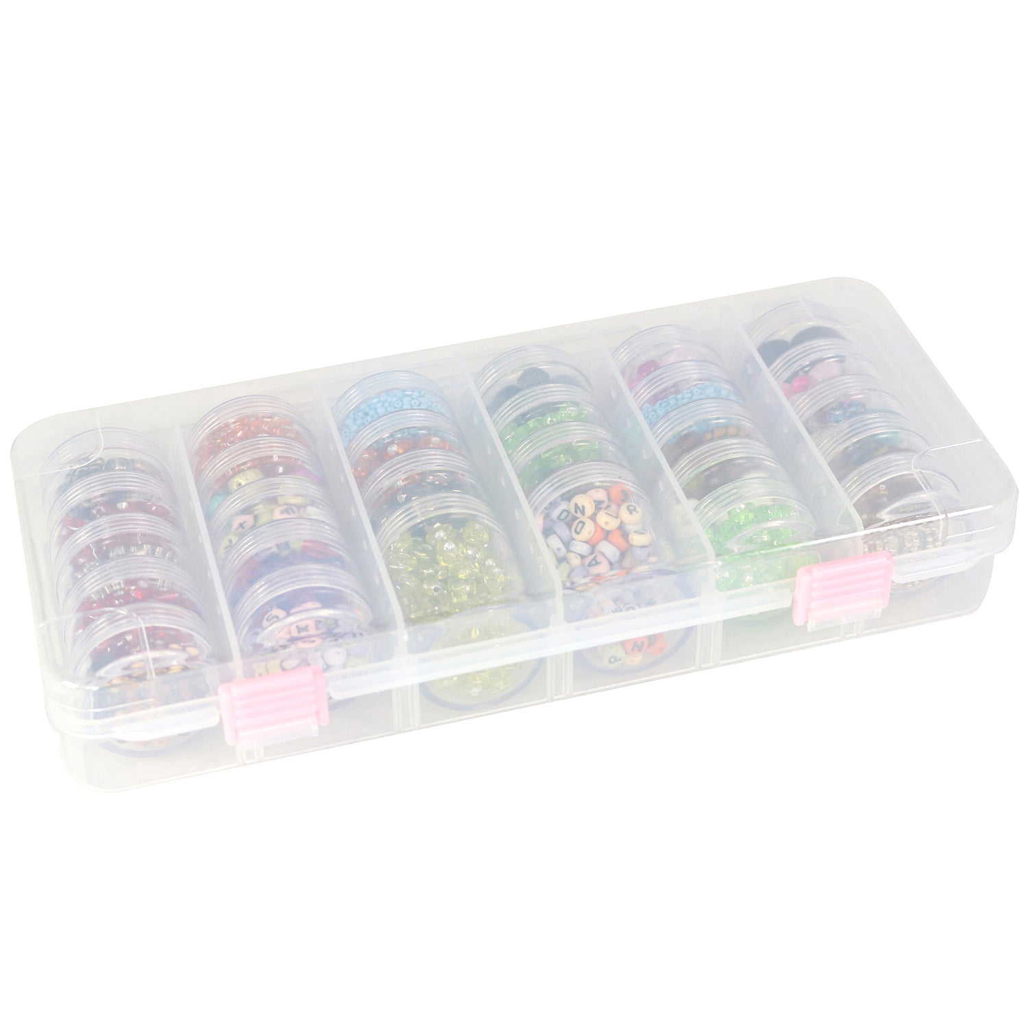 Everything Mary 10 Compartment Plastic Bead Storage Box, Teal (Single) 