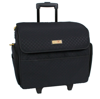 Deluxe Rolling Sewing Case, Black & Gold