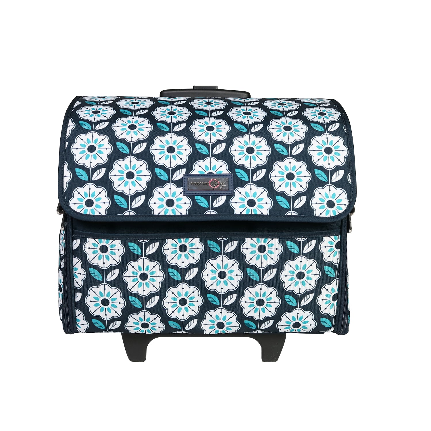 Tan Floral XL Rolling Sewing Machine Case
