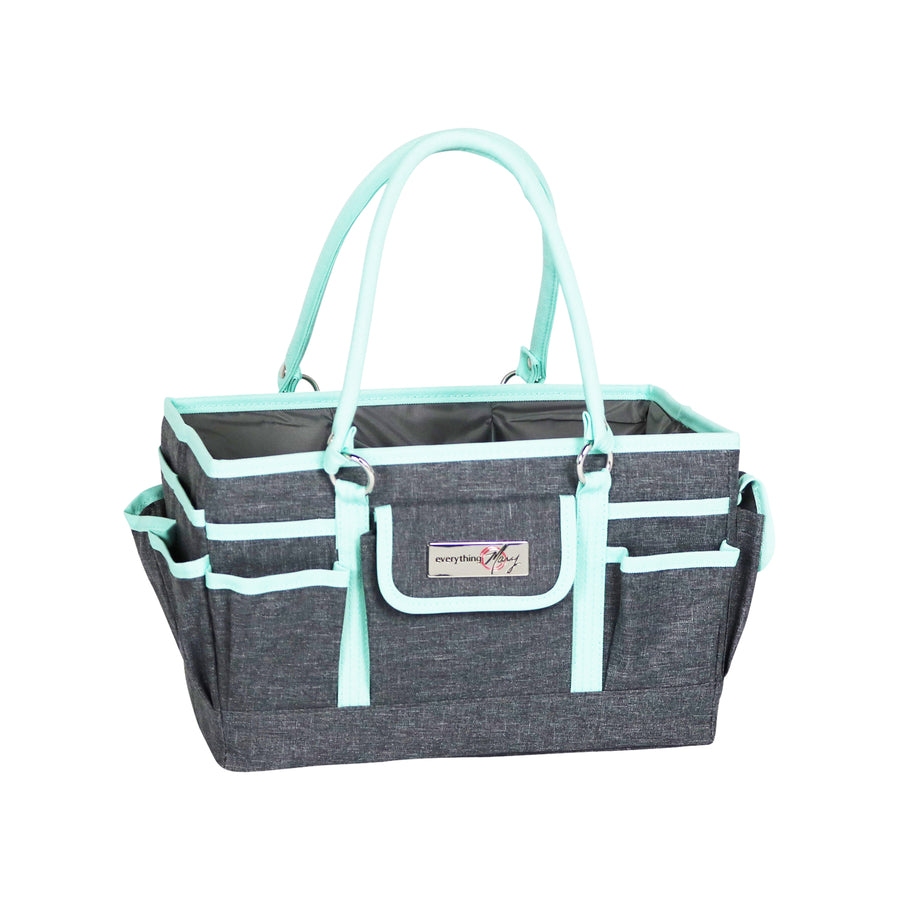 Deluxe Store & Tote Craft Organizer, Grey & Heather Teal