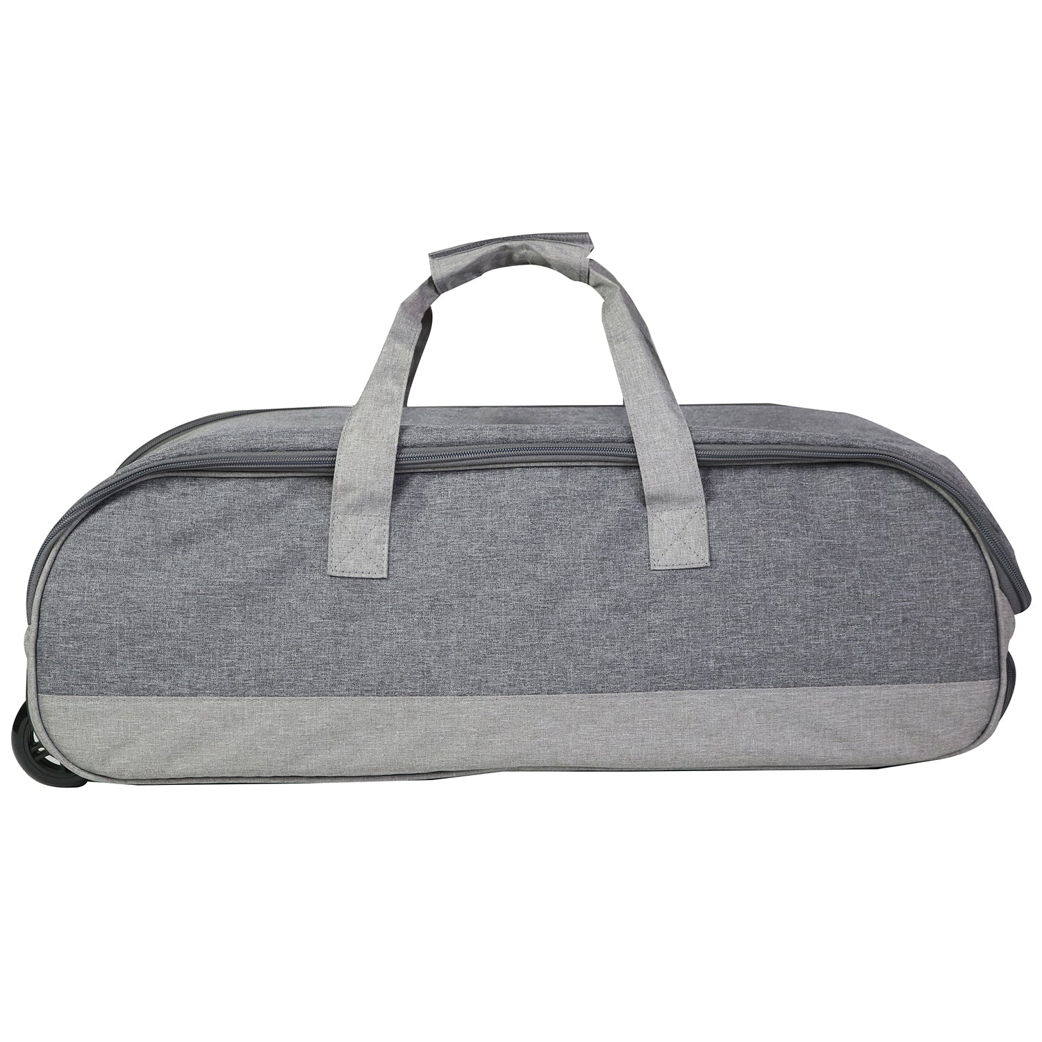 Rolling Tote, Lightweight Collapsible Craft Bag- Black and Gray