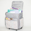 Collapsible Rolling Scrapbook & Featherweight Case, Grey Hexagon
