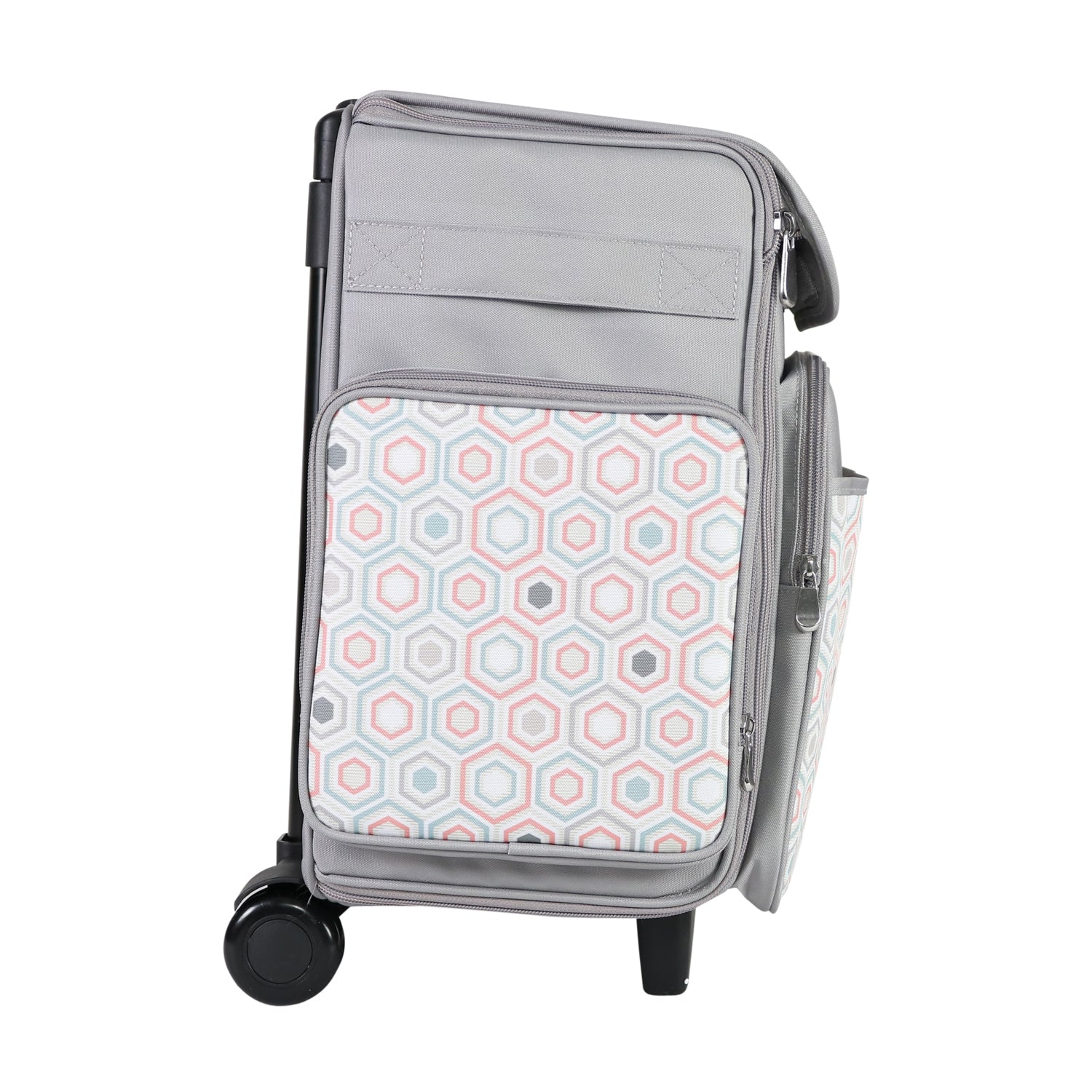Collapsible Rolling Scrapbook & Featherweight Case, Grey & White