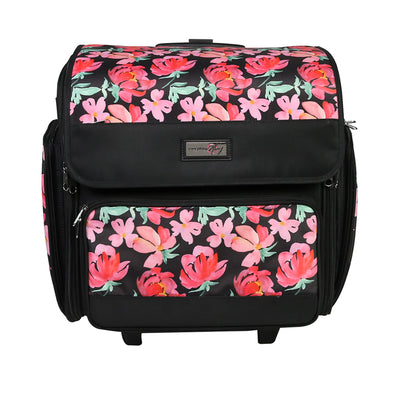 Everything Mary Deluxe Collapsible Rolling Craft Case, Heather, Scrapbook Tote Bag with Wheels for Scrapbooking & Art, Travel Organizer Storage for