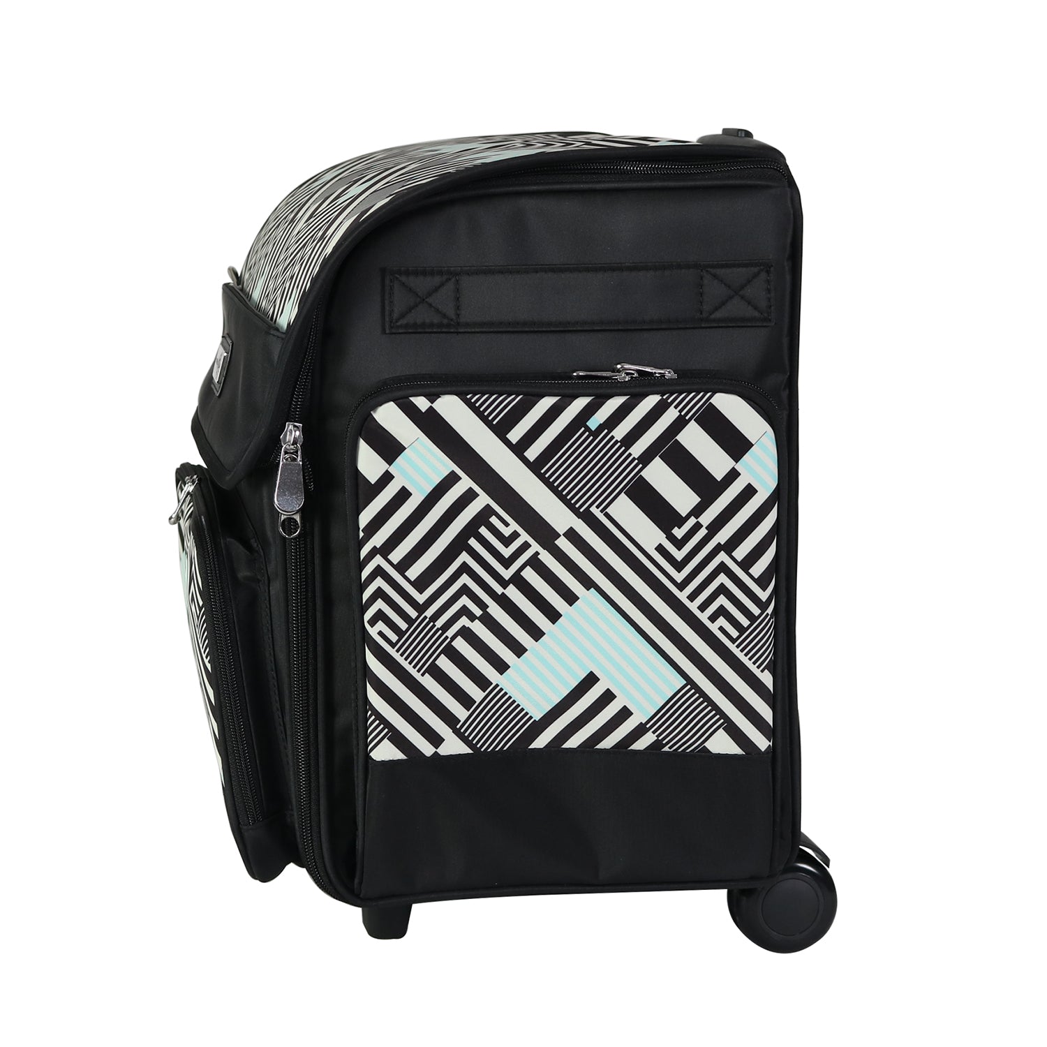 Everything Mary Black & Teal Rolling Craft Bag