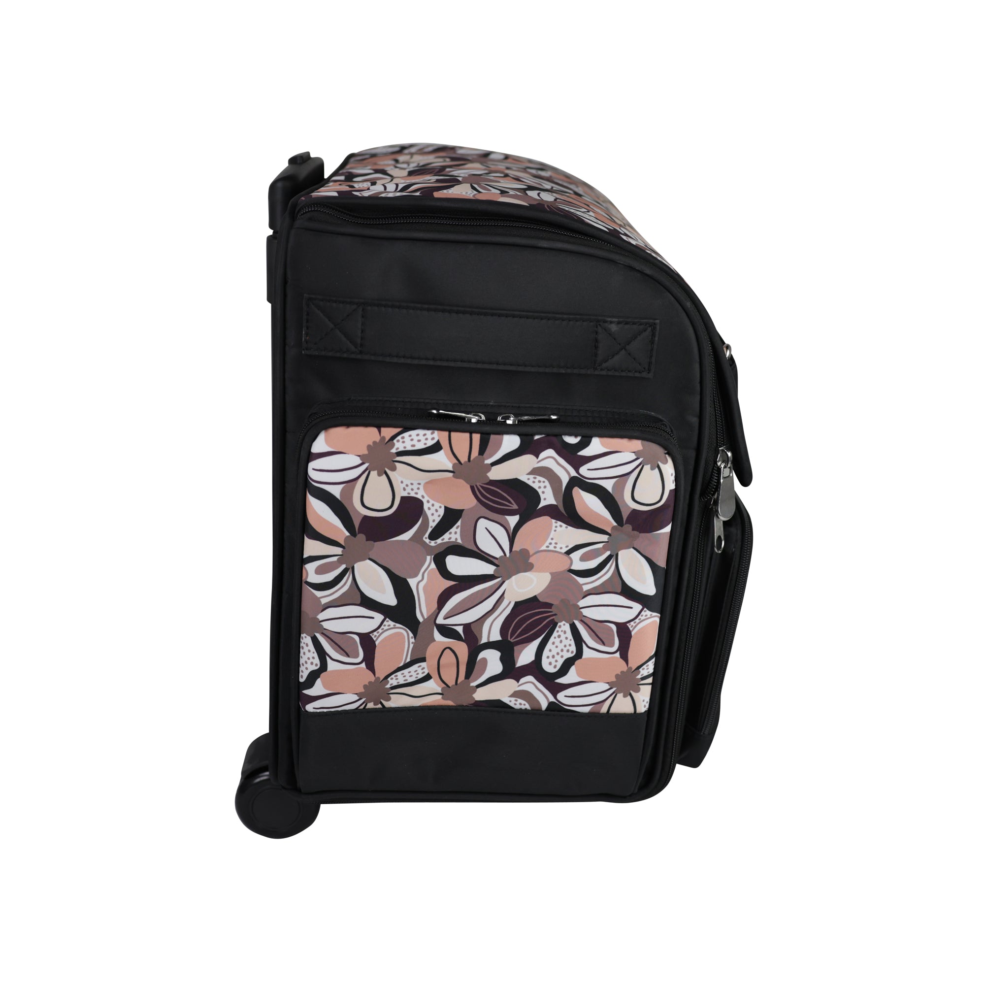 Deluxe Collapsible Rolling Scrapbook Case, Brown & Floral - Everything Mary