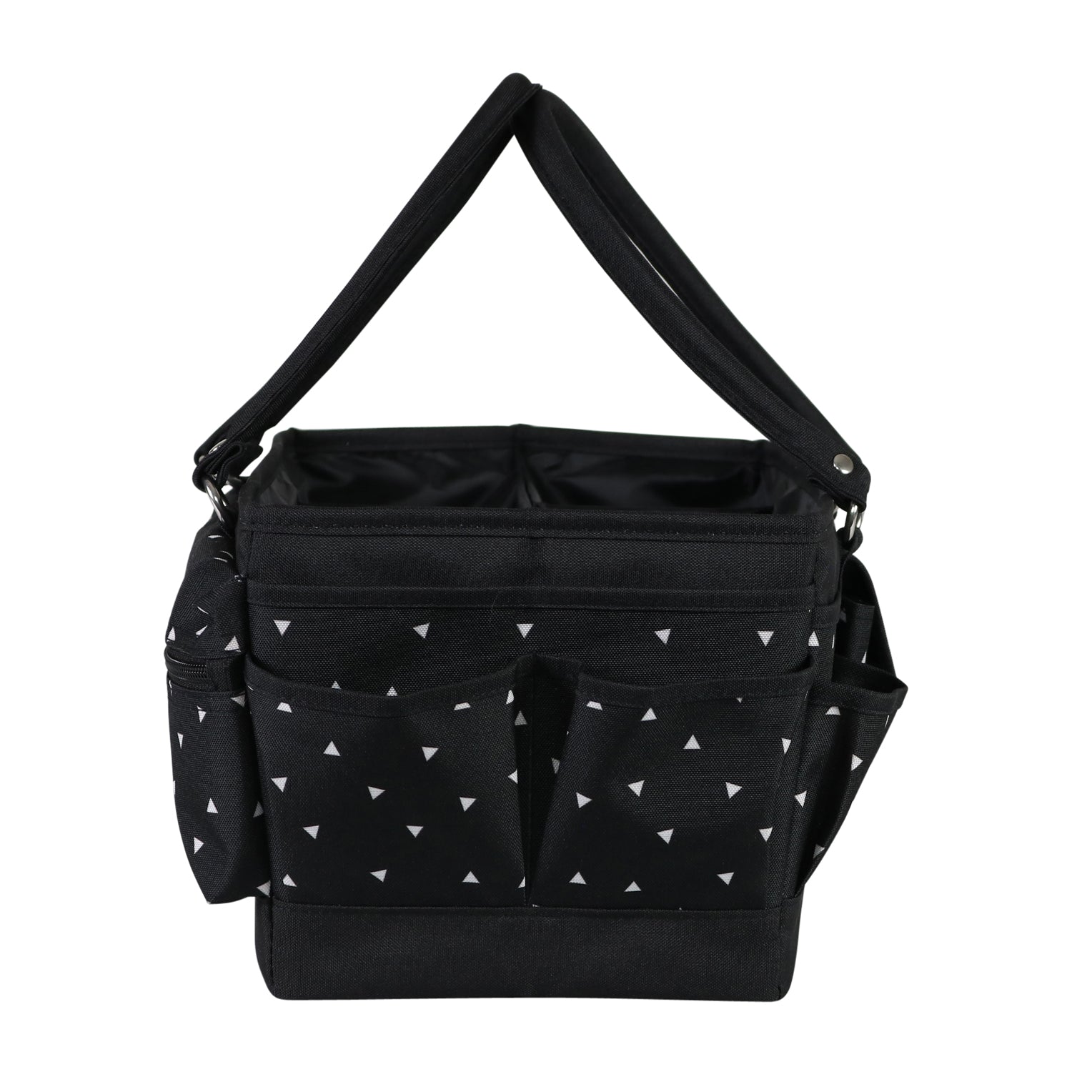 Deluxe Store & Tote Craft Organizer, Black & White Triangles