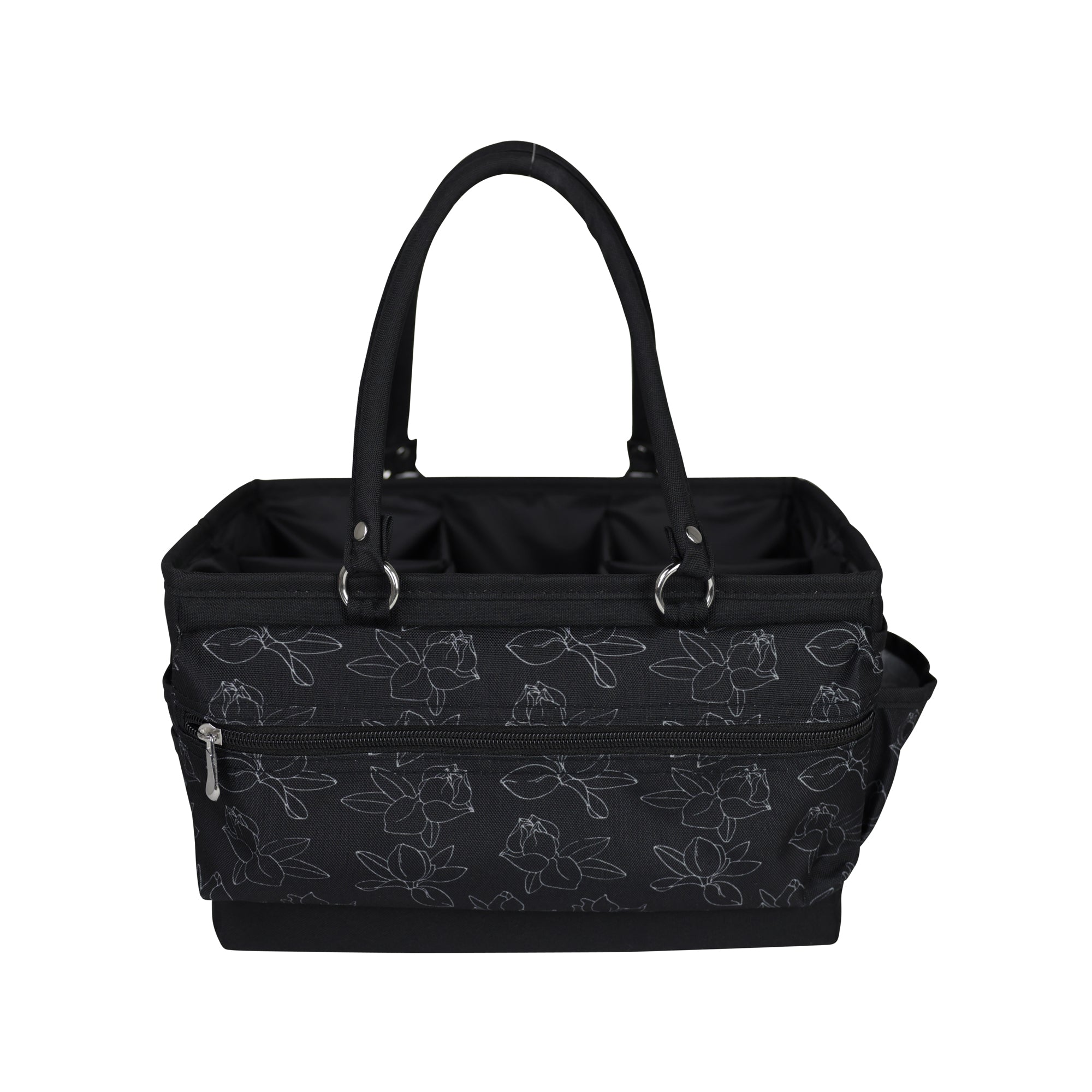 Everything Mary 9 Floral on Black Collapsible Craft Caddy