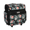 Collapsible Rolling Scrapbook & Featherweight Case, Black Flowers