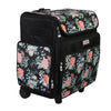 Collapsible Rolling Scrapbook & Featherweight Case, Black Flowers