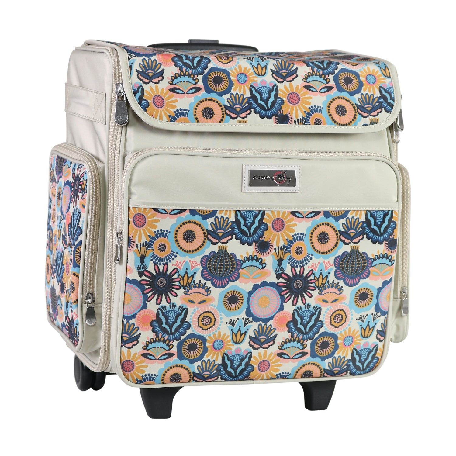 Deluxe Collapsible Rolling Scrapbook Case, Floral - Everything Mary