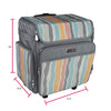 Collapsible Rolling Scrapbook & Featherweight Case, Grey Stripes