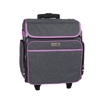 Collapsible Rolling Scrapbook & Featherweight Case, Grey & Purple