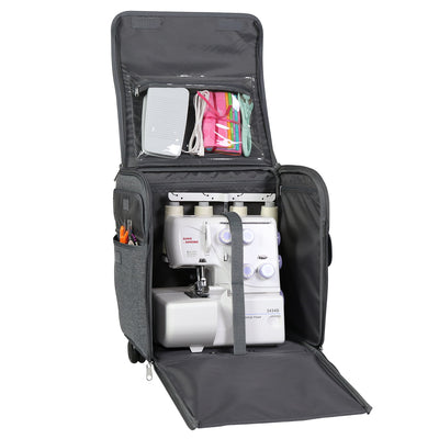 Collapsible Rolling Serger Machine Case, Heather