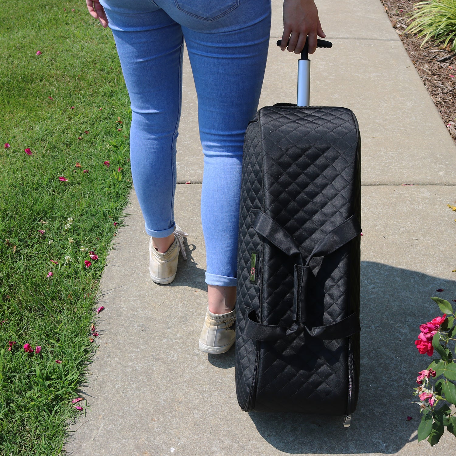 Rolling Craft Tote for Cricut, Brother, Silhouette Machines, Black