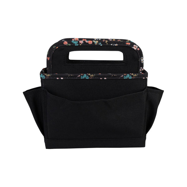 Collapsible Desktop Craft Caddy, Black & Floral Everything Mary
