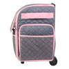 Deluxe Collapsible Rolling Sewing Case, Pink & Grey