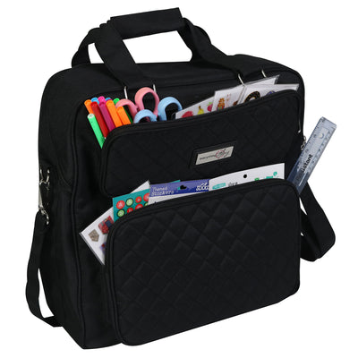 Scrapbook Craft Storage Organizer Case Bag, Black Quilted
