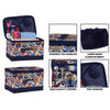 Collapsible Sewing Kit Organizer Box, Blue & Tan