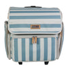 Deluxe Collapsible Rolling Scrapbook Case, Blue & White