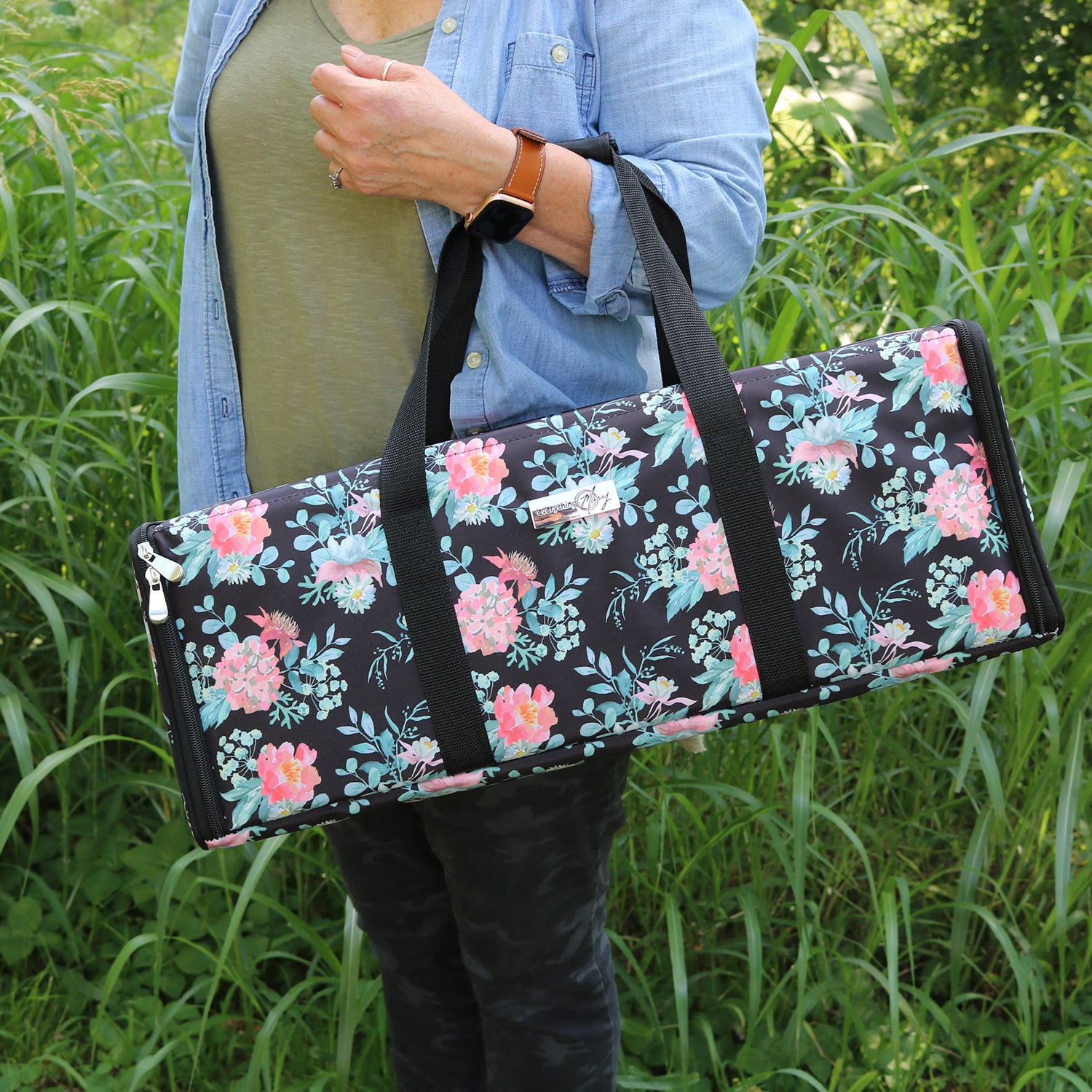 HOMEST Carrying Case for Cricut with Multi pockets for 12x12 Mats, Large  Front Pocket for Accessories, Floral(Patent Design)