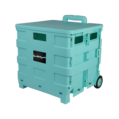 Collapsible Plastic Rolling Craft Cart, Green
