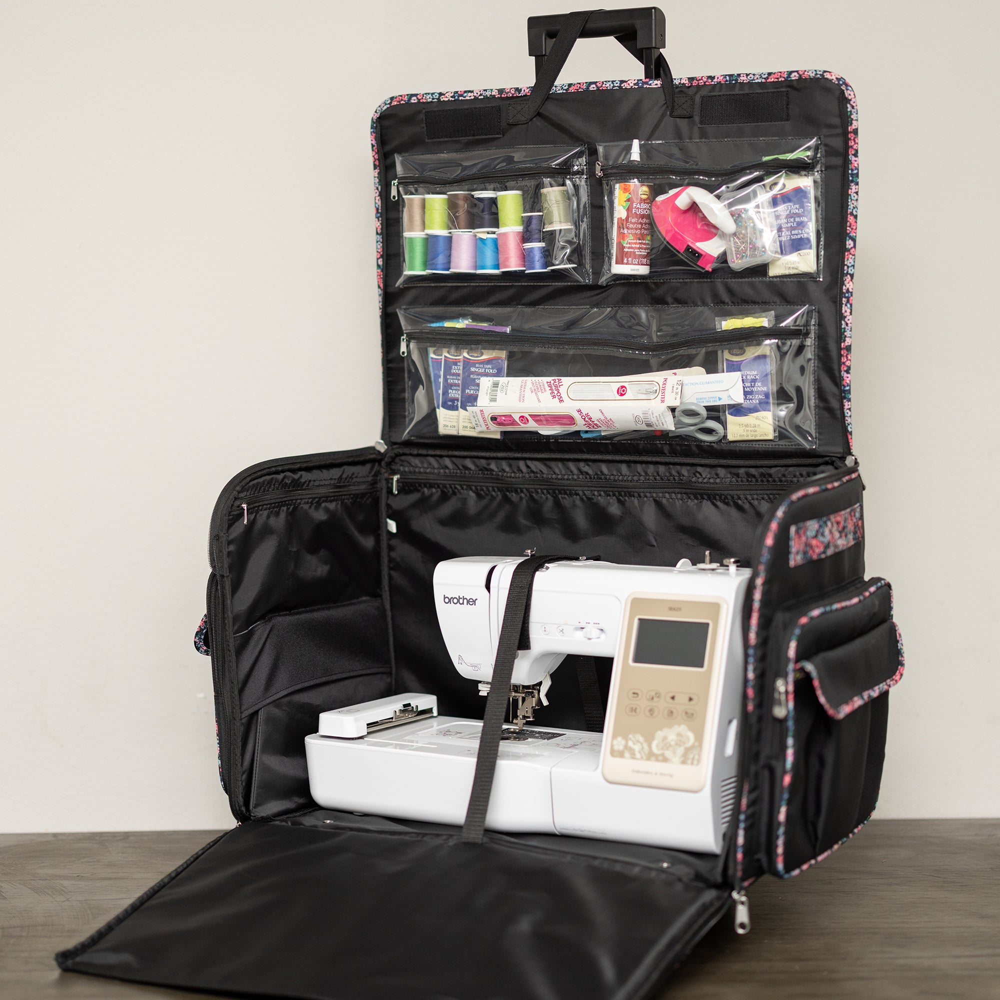 Rolling Sewing Machine Totes Craft Storage Cart Portable Bag Case