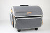 XL 4 Wheel Collapsible Deluxe Rolling Sewing Machine Storage Case, Heather Grey