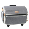 XL 4 Wheel Collapsible Deluxe Rolling Sewing Machine Storage Case, Heather Grey