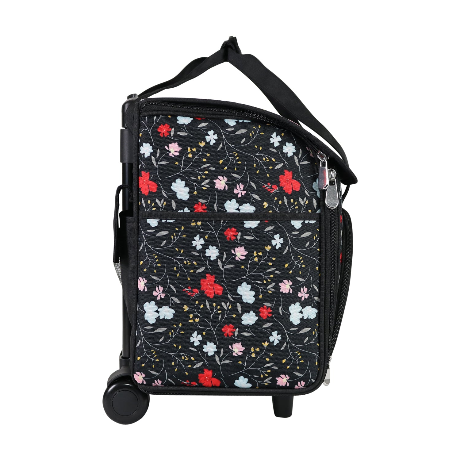 Teacher Rolling Tote, Black Floral - Everything Mary