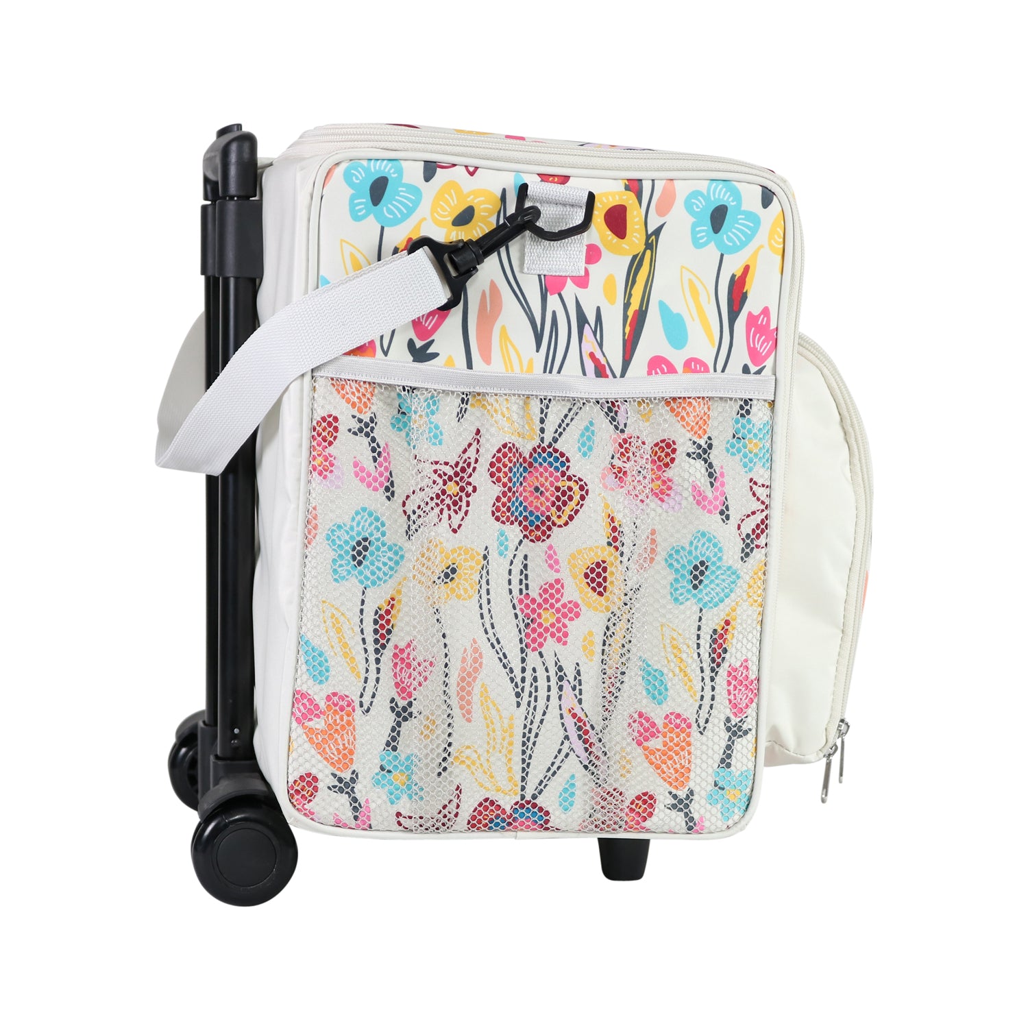 Deluxe Rolling Nurse Bag Tan Floral