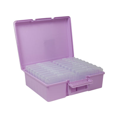 4" x 6" Photo Storage Box, Purple - 16 Inner Organizer Cases