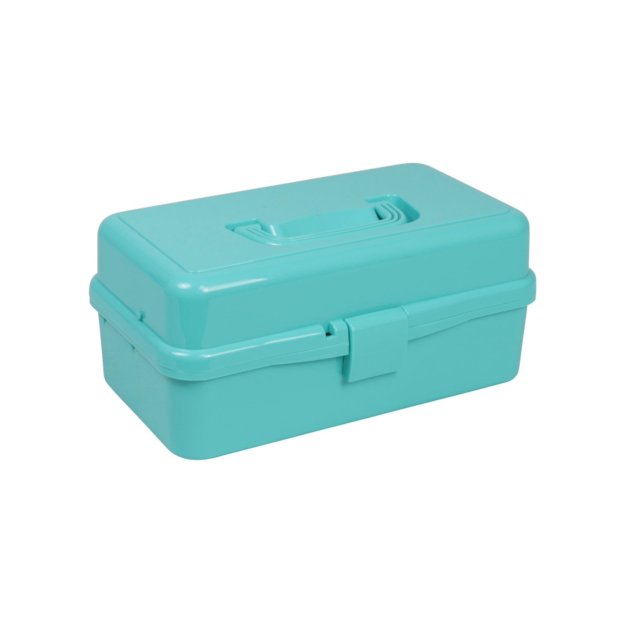 Art Craft Organizer Portable Sewing Box With Handle Portable 2 Layer Storage  Box With Lid For Cosmetic Art Craft Necklaces Blue